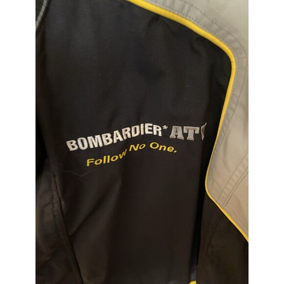 Bombardier ATV Riding Follow No One Jacket Sz L Fleece Lined RPM BRP Black Gray - Picture 5 of 11